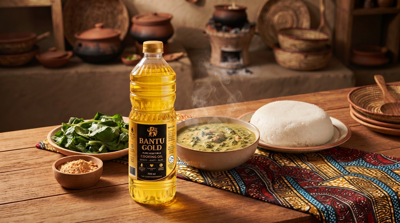 Bantu Gold cooking oil serving Zambian homes